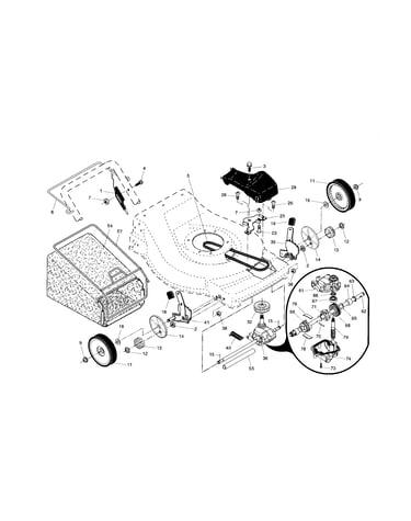 Drive control/gear case/wheels