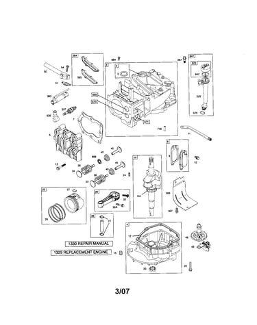 Cylinder/crankshaft/sump