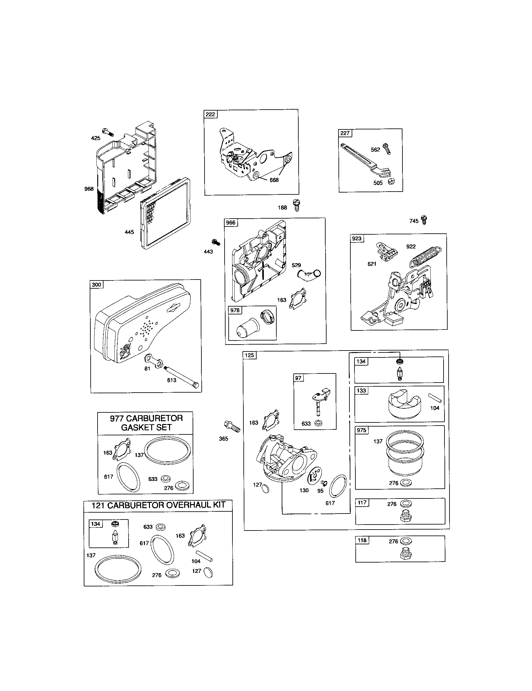 Carburetor/muffler/air cleaner