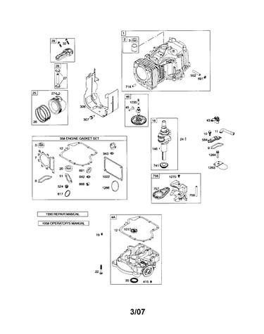 Cylinder/crankshaft/sump