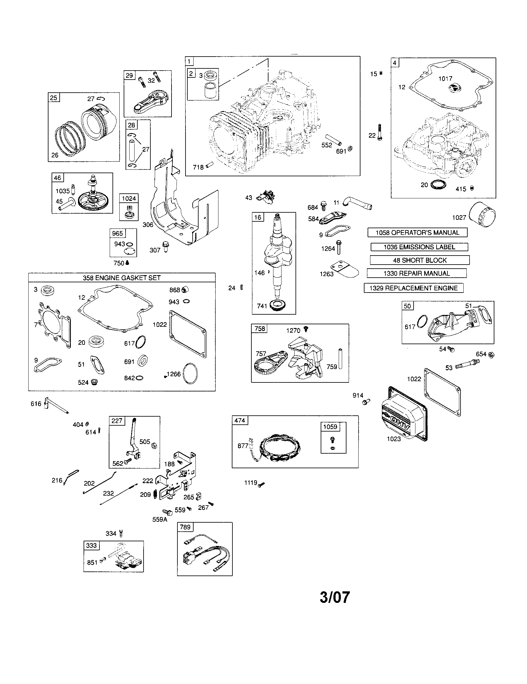 Cylinder/sump/crankshaft