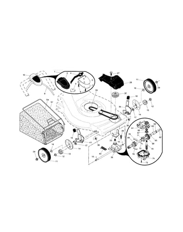 Drive control/gear case/wheels