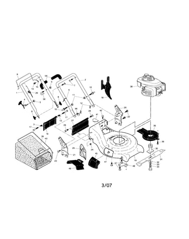 Engine/housing/handles