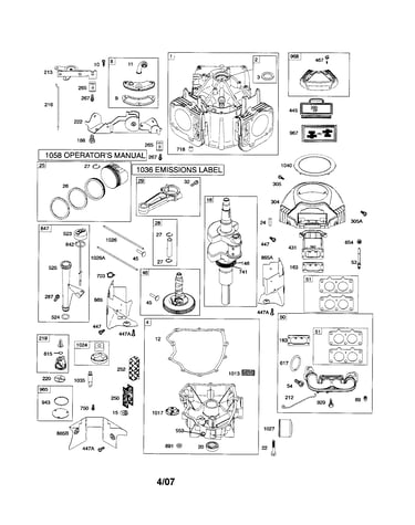 Cylinder/crankshaft/sump