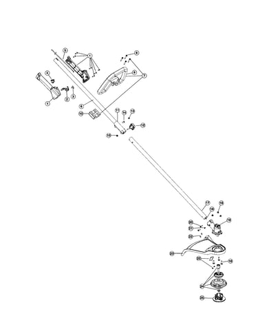 Drive shaft/throttle/shield