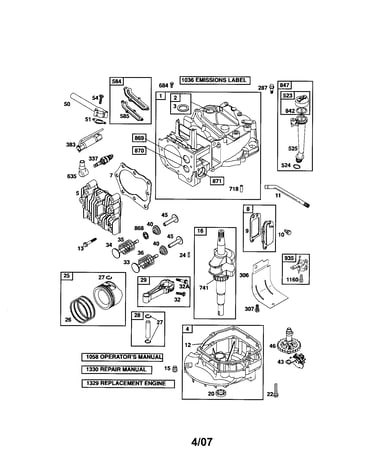 Cylinder/sump/crankshaft