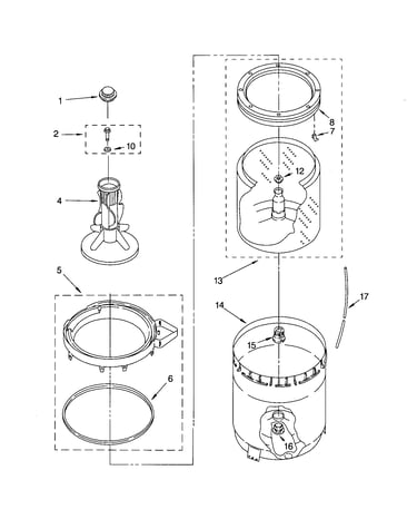 Agitator/basket/tub
