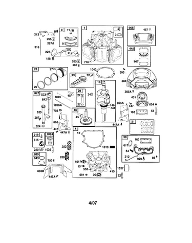 Cylinder/crankshaft/sump