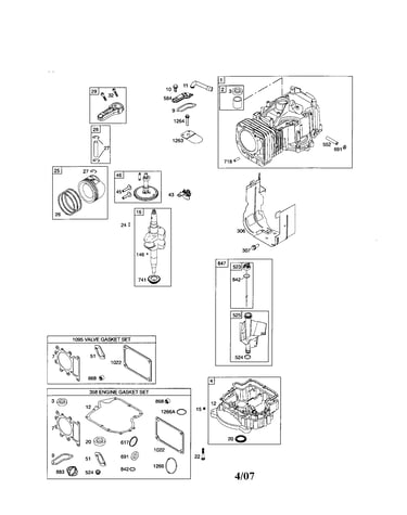 Cylinder/crankshaft/sump