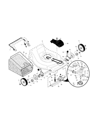 Drive control/gear case/wheels