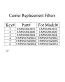 Carrier replacement filters