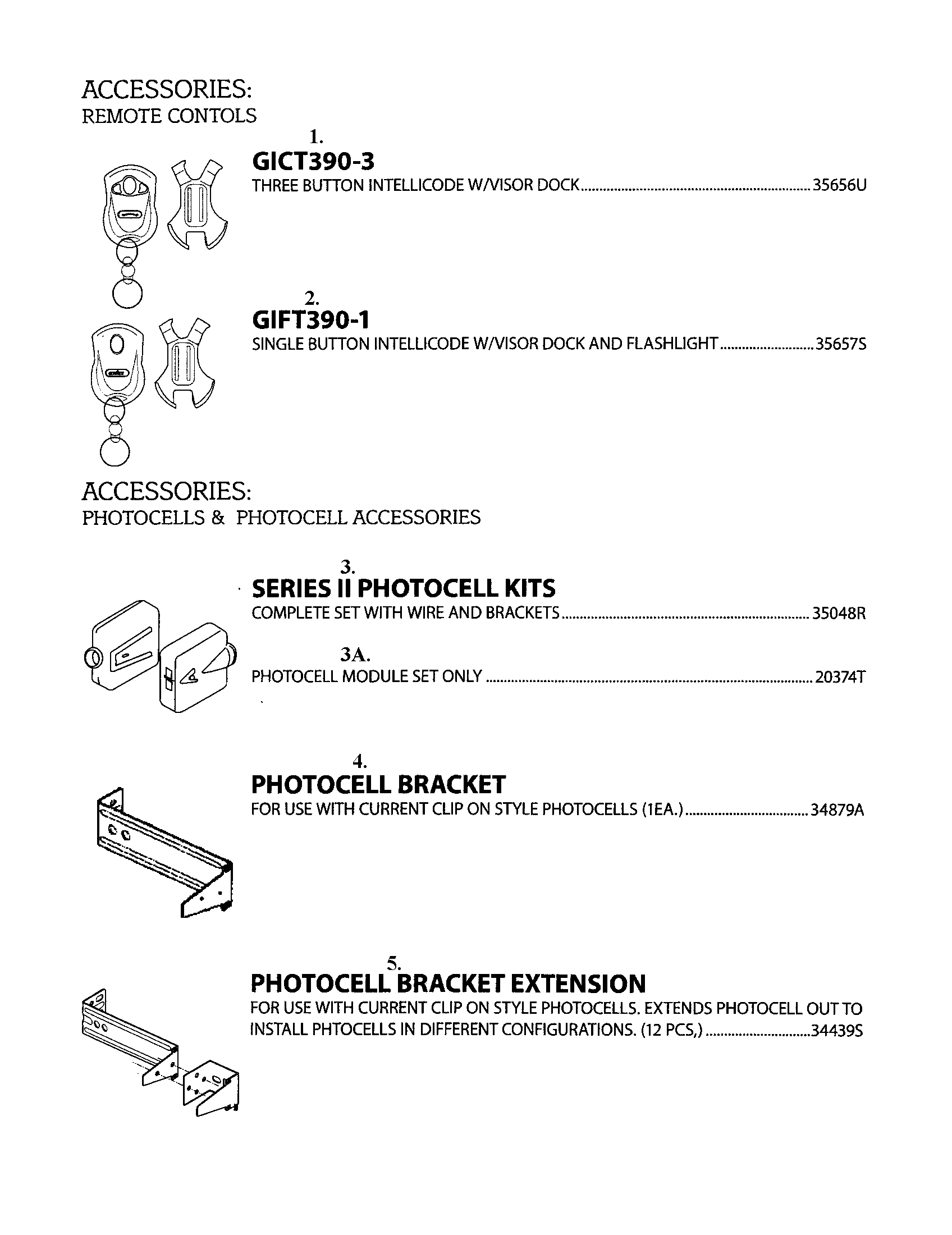 REMOTE CONTROL/PHOTOCELL ACCESSORIES