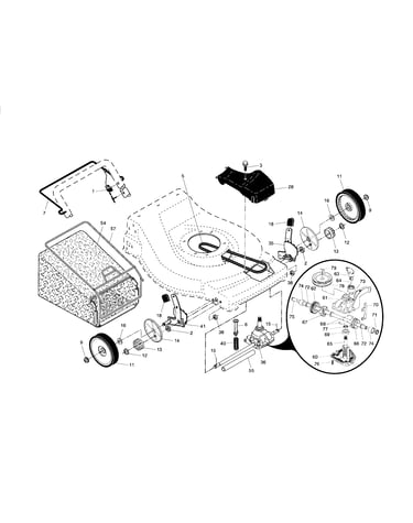 Drive control/gear case/wheels