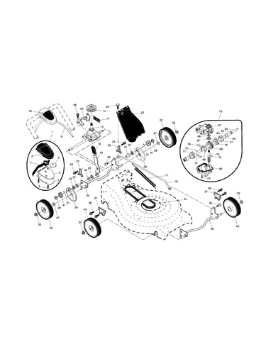 Drive control/gear case/wheels