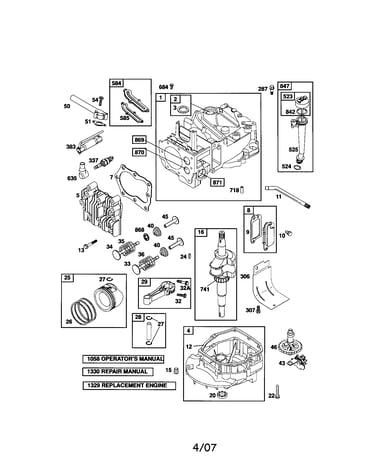 Cylinder/crankshaft/sump