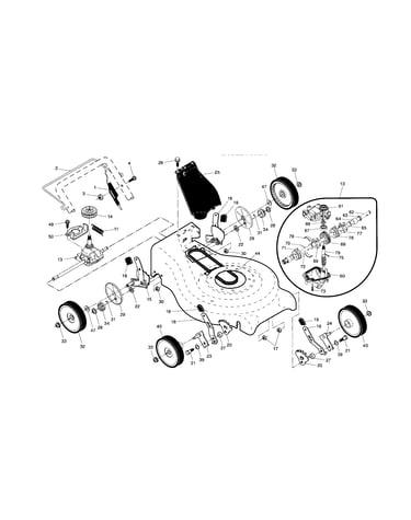 Drive control/gear case/wheels