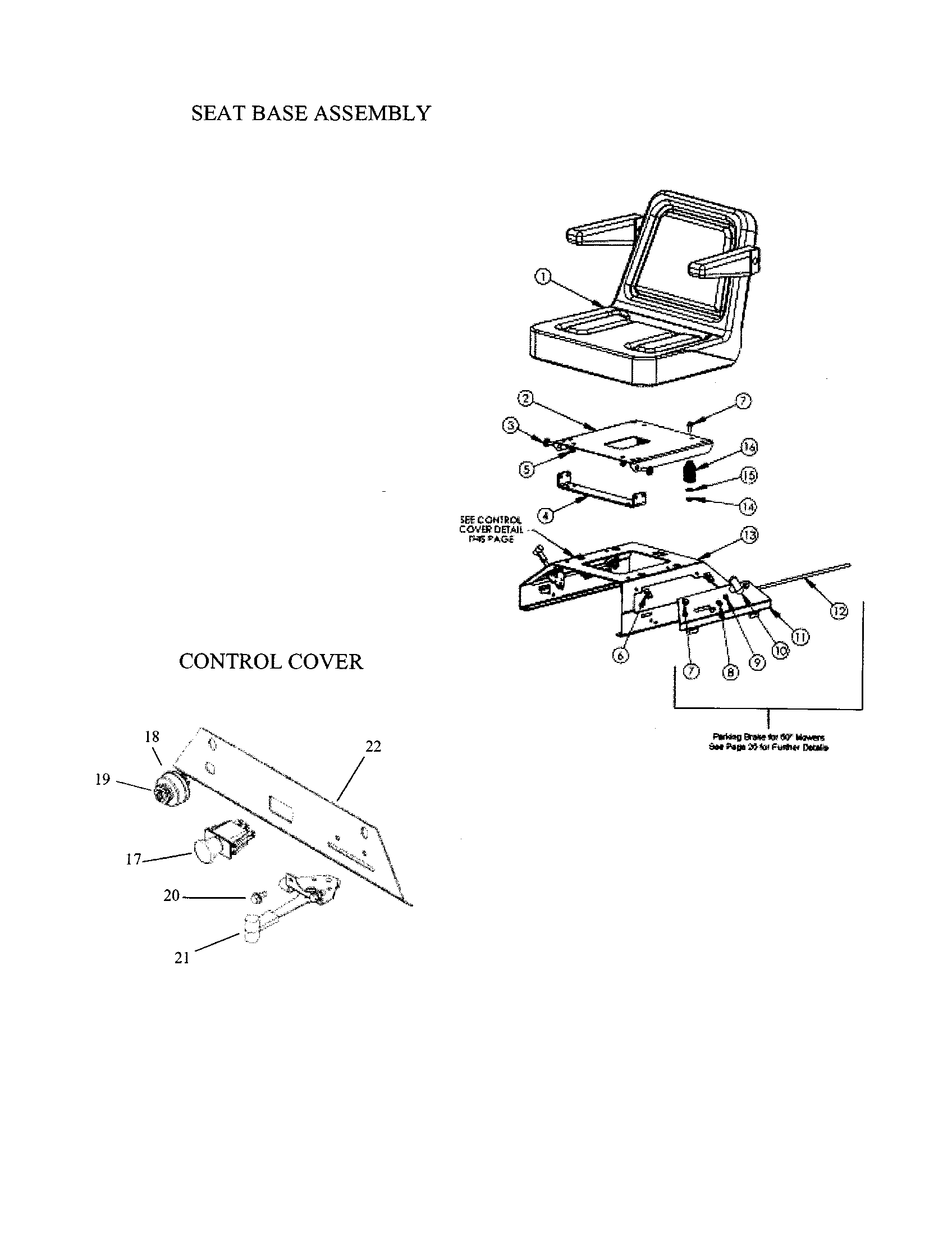 Seat base/control cover