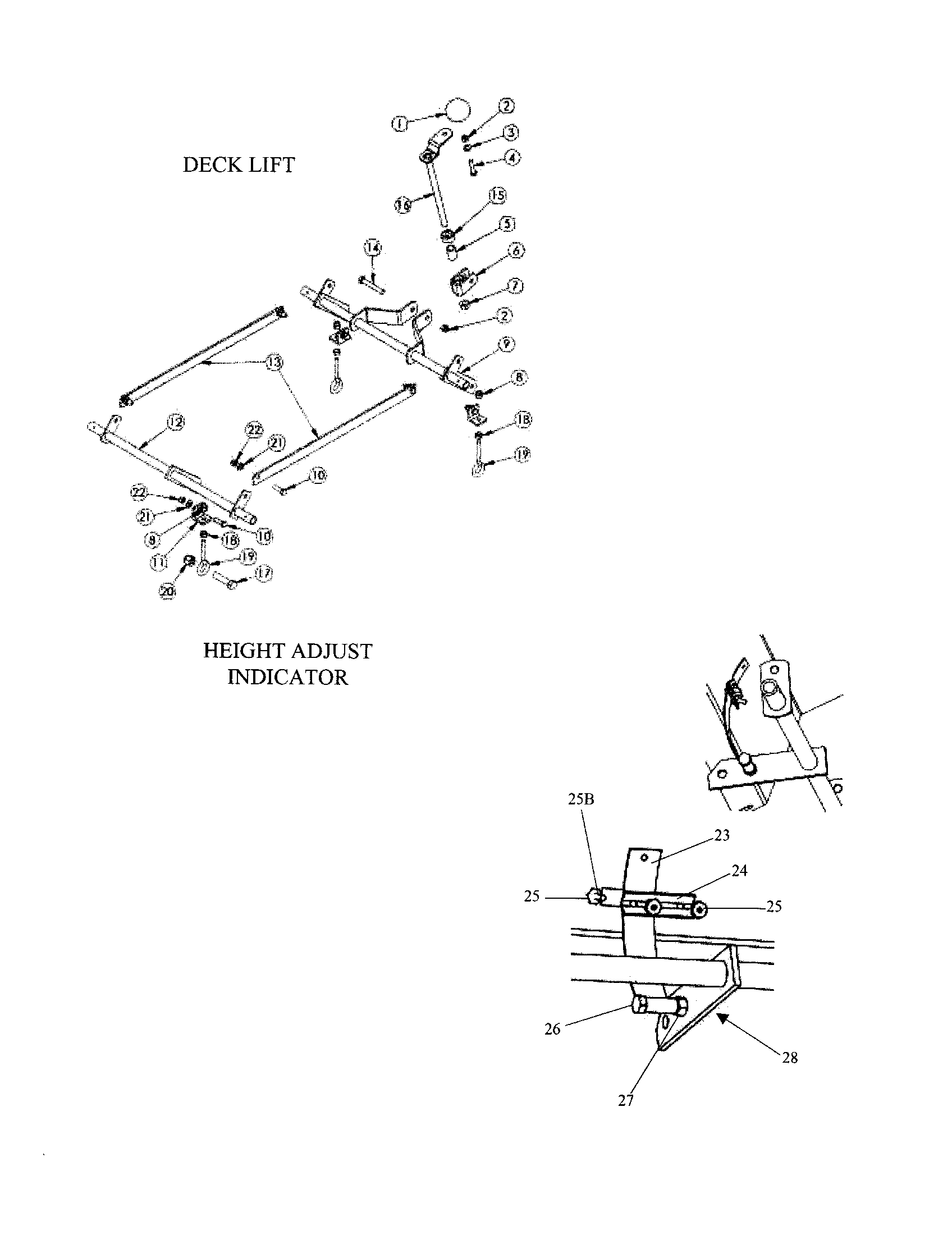DECK LIFT/HEIGHT ADJ. INDICATOR