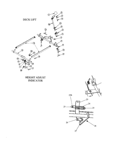 Deck lift/height adj. indicator