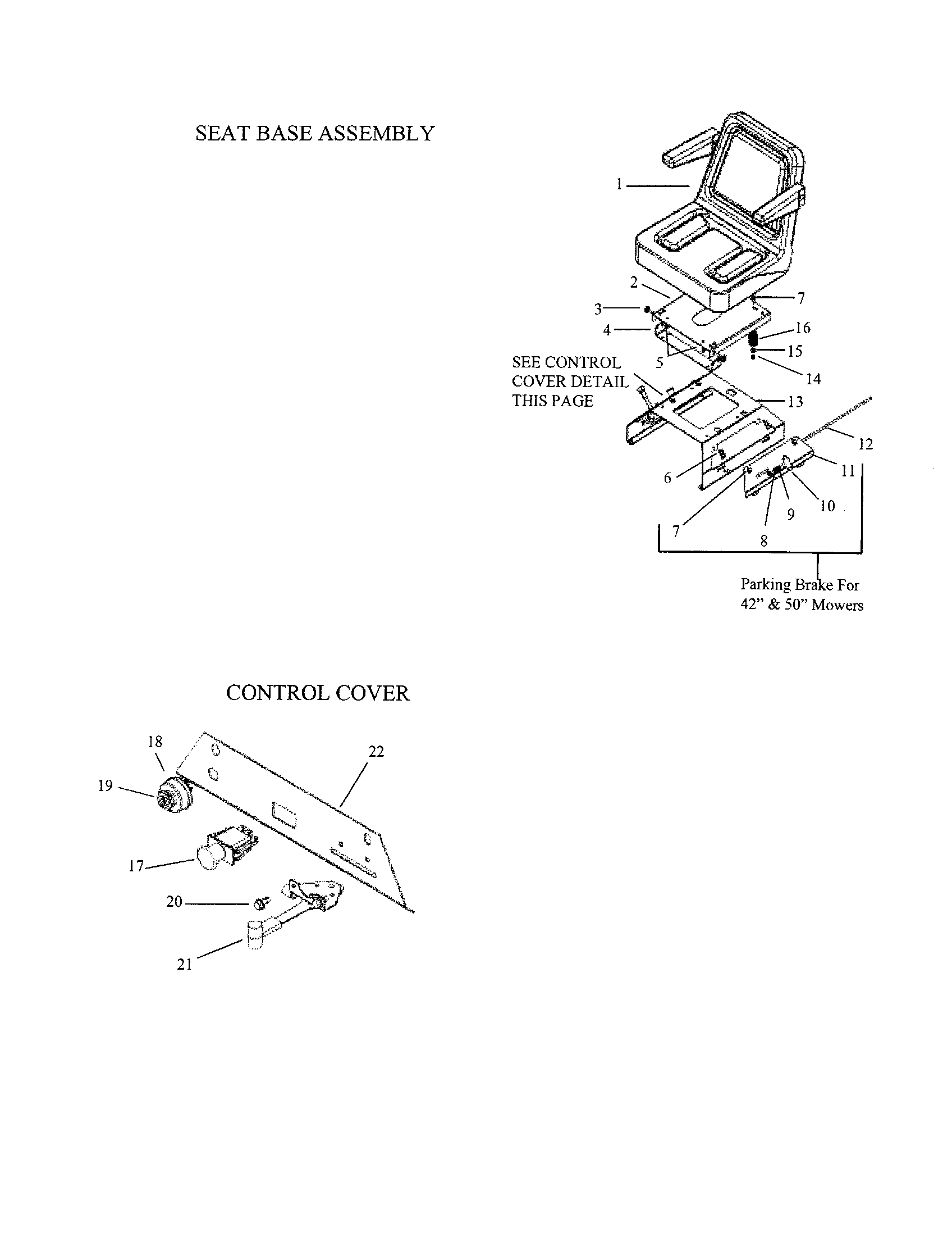 Seat base/control cover