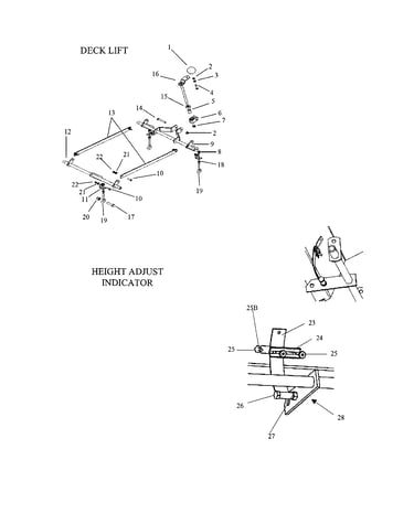 Deck lift/height adj. indicator