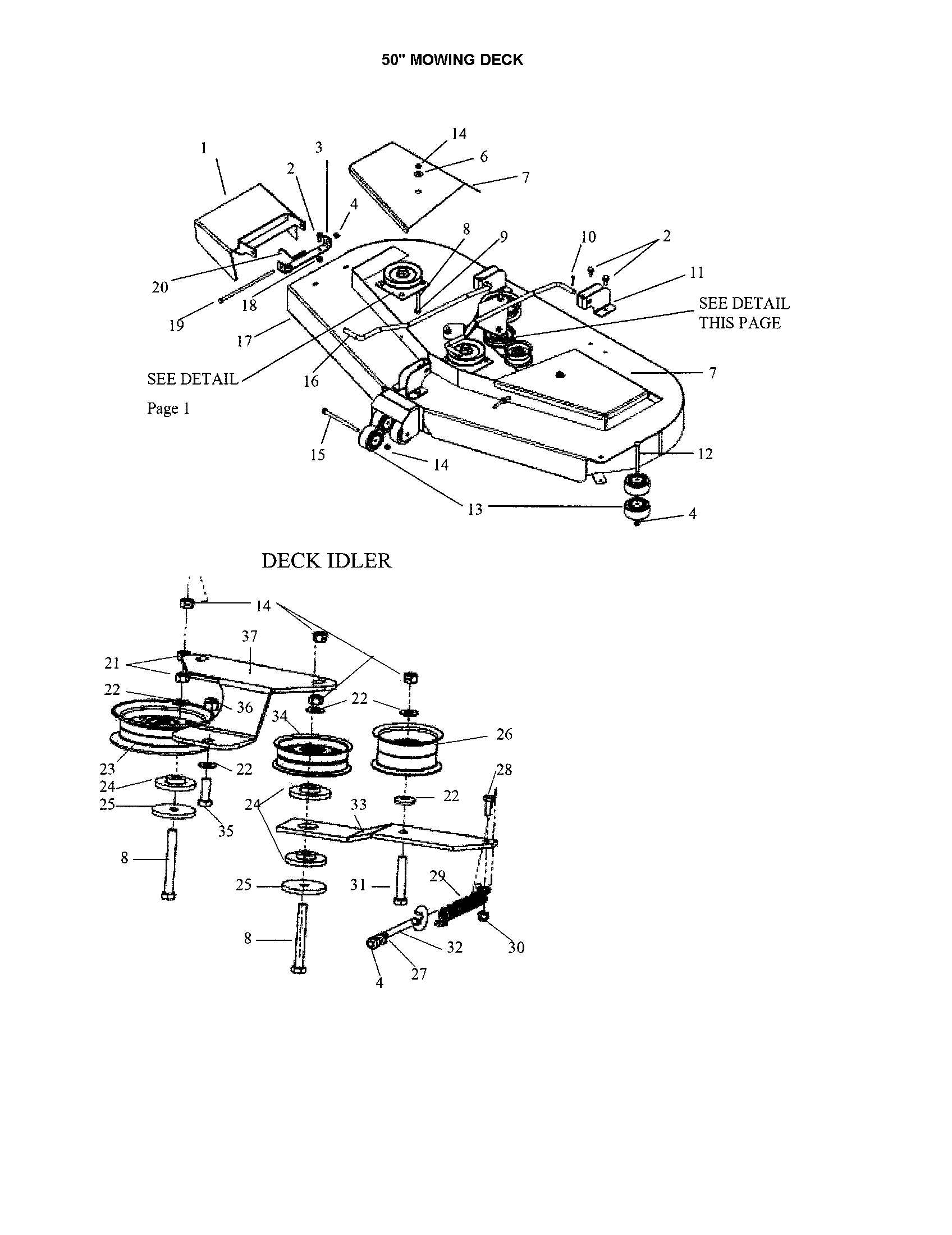 MOWING DECK/DECK IDLER