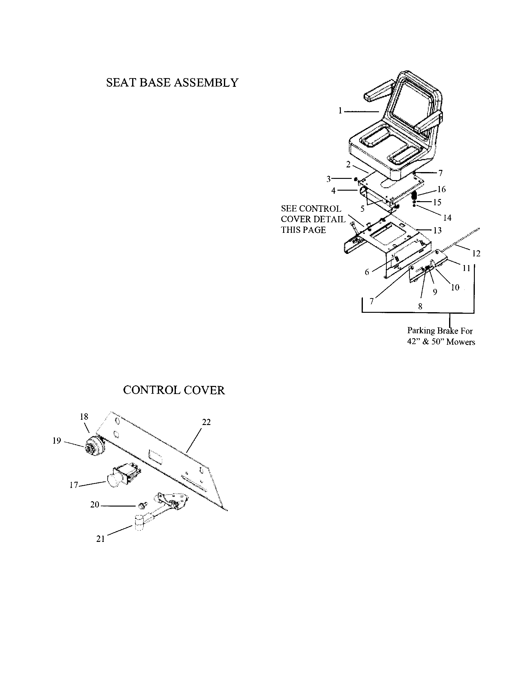 Seat base/control cover