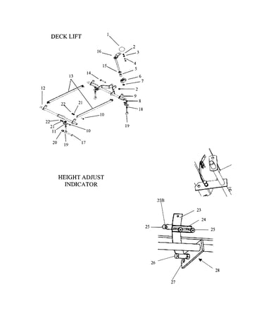Deck lift/height adj. indicator
