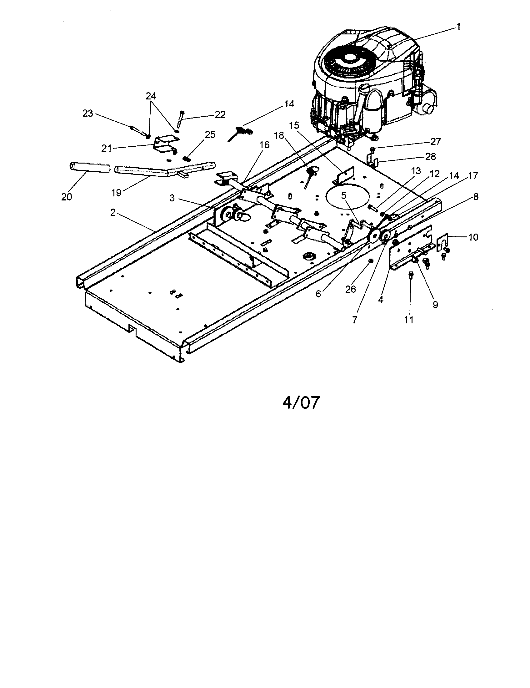 Engine/frame/deck