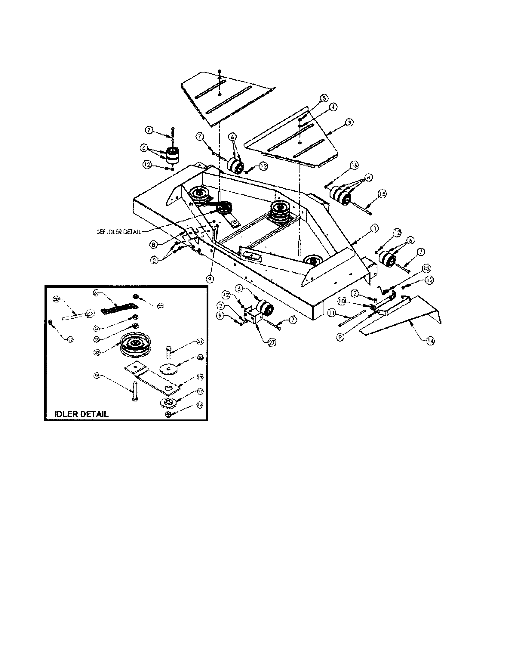 Deck hanger/chute mount