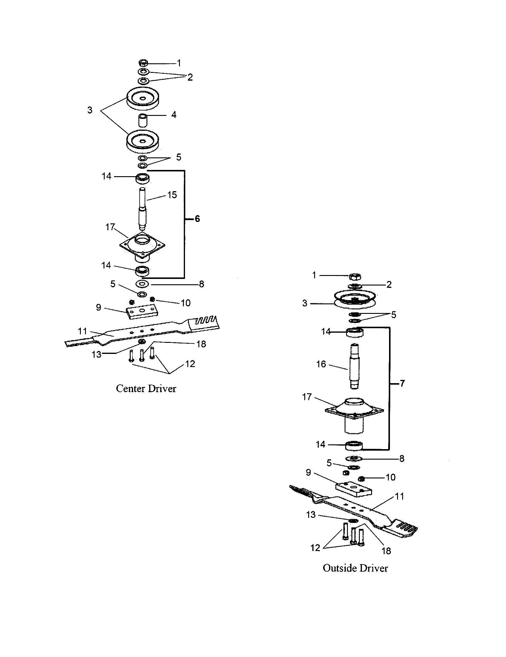Center/outside driver