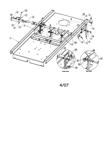 Frame pan/lift support plate
