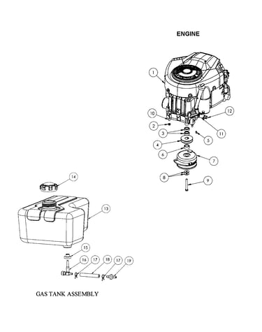 Engine/gas tank