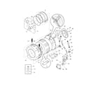 Frigidaire GLEH1642DS1 motor/tub diagram