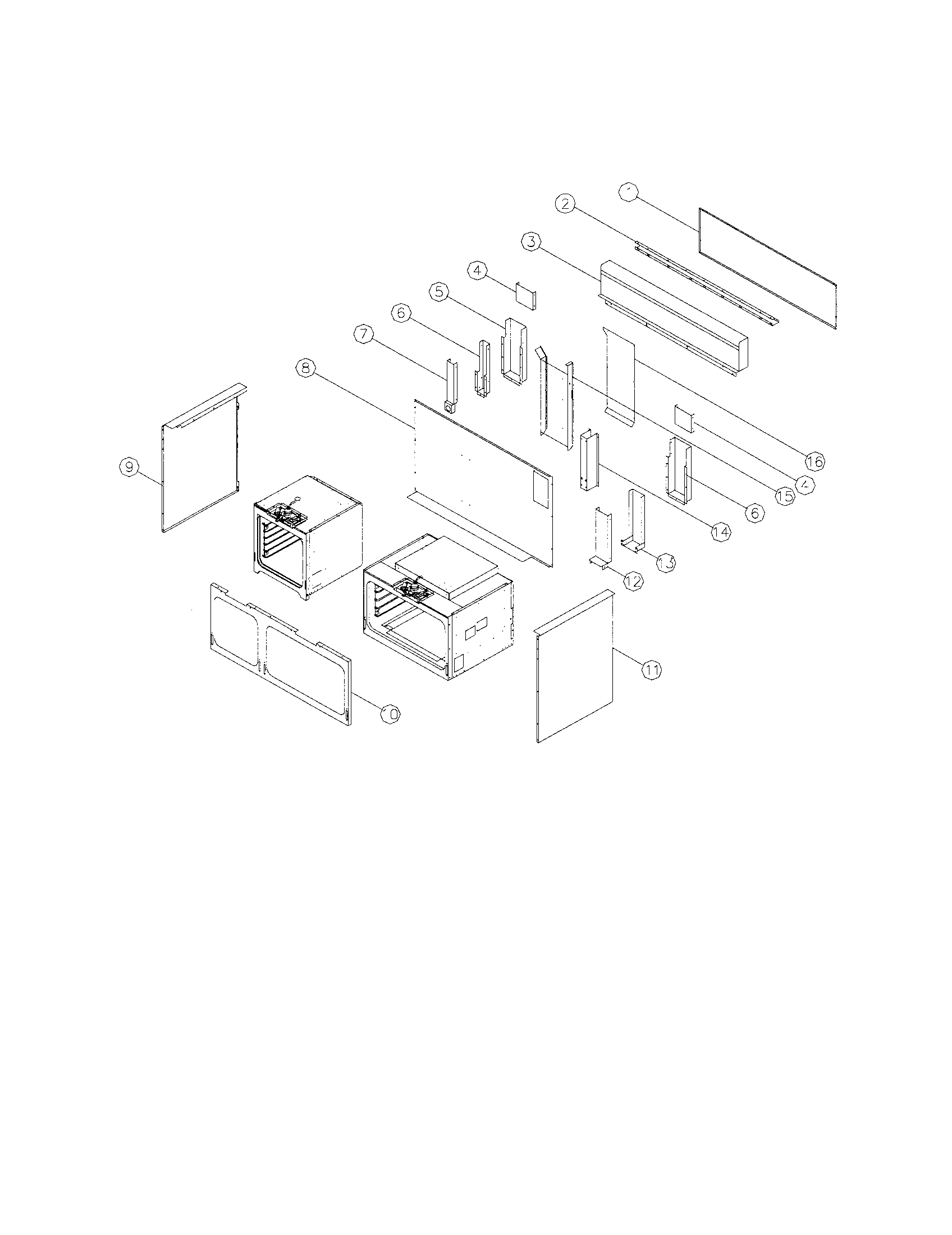 Oven case assembly