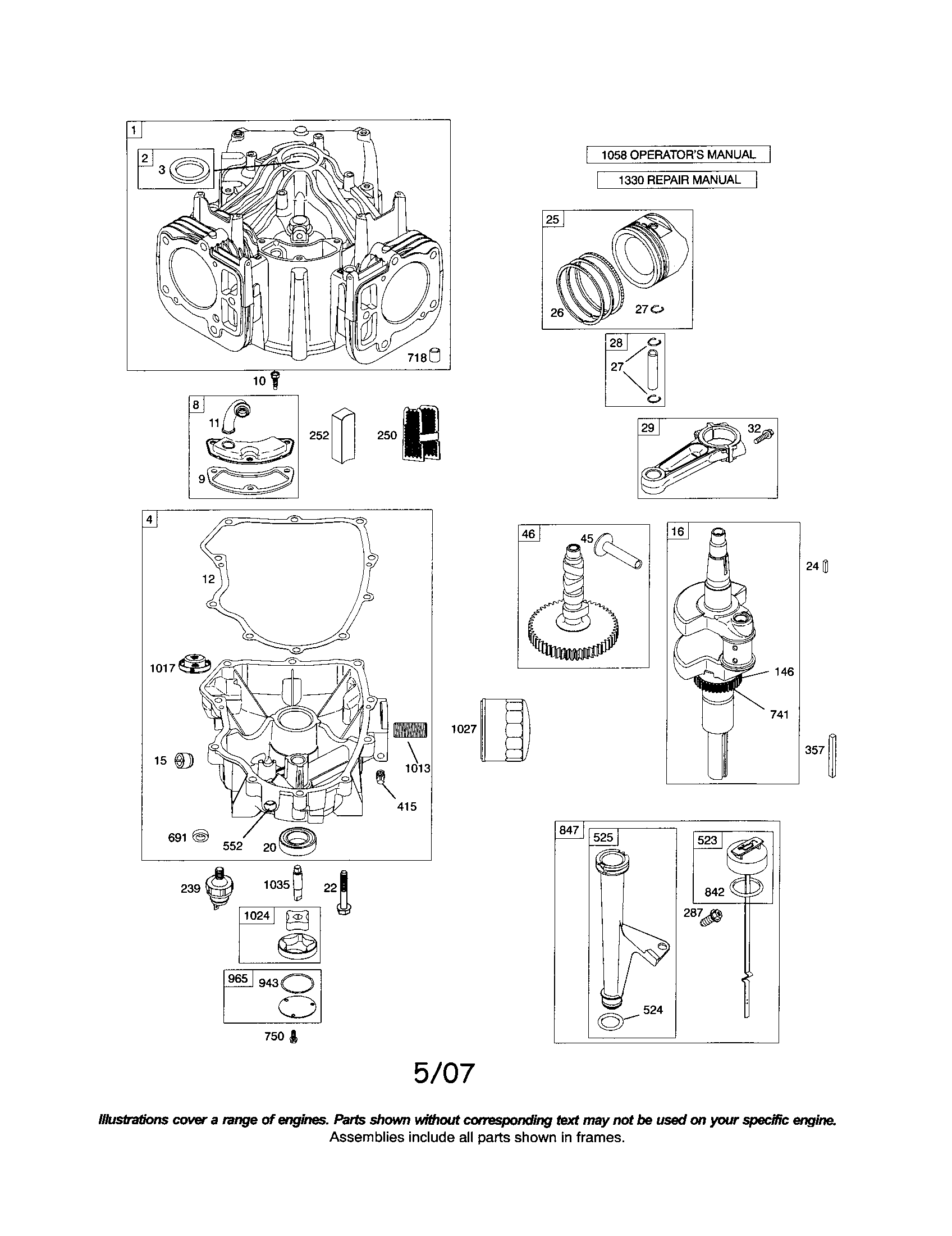 Cylinder/sump/crankshaft