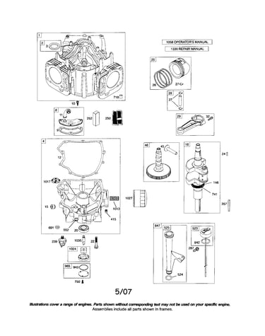 Cylinder/sump/crankshaft
