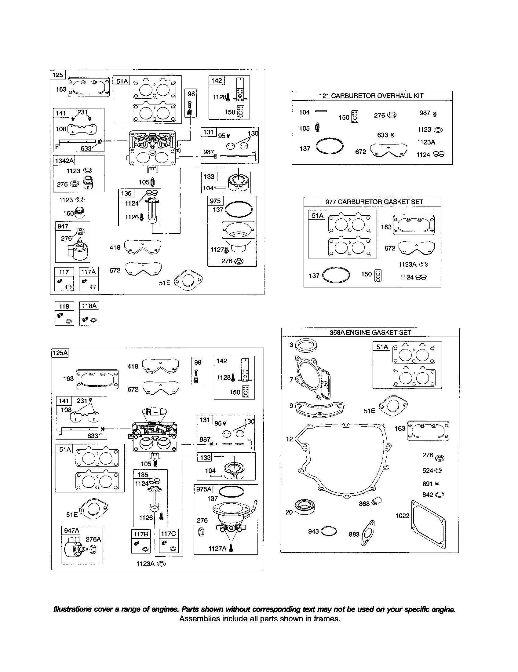 Carburetor/gasket kits