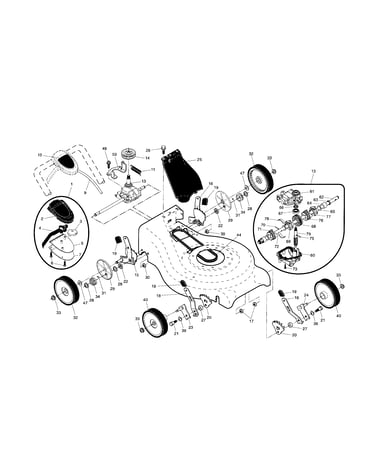 Drive control/gear case/wheels