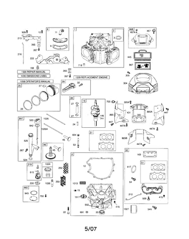 Cylinder/crankshaft/sump