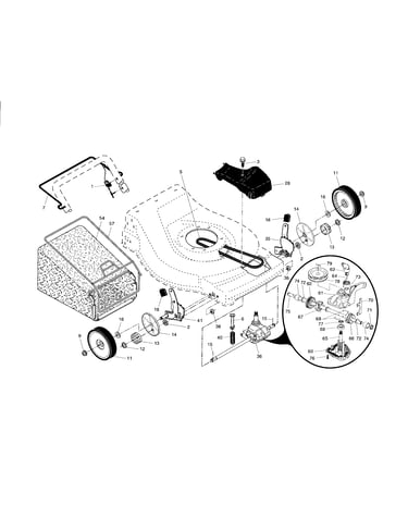 Drive control/gear case/wheels