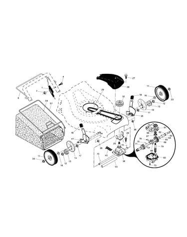Drive control/gear case/wheels