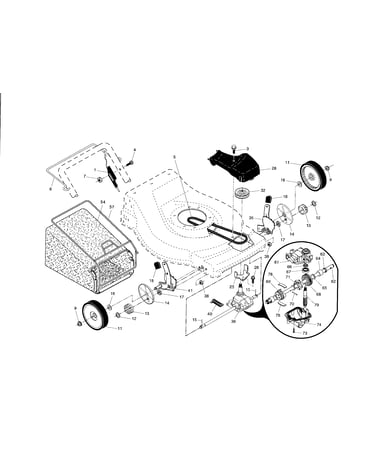 Drive control/gear case/wheels