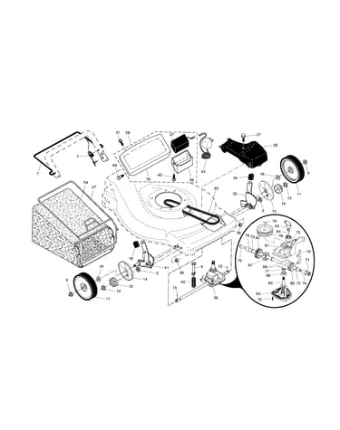 Drive control/gear case/wheels