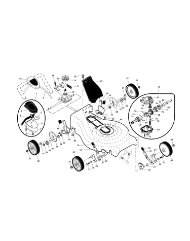 Drive control/gear case/wheels