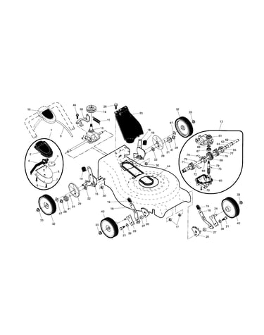 Drive control/gear case/wheels