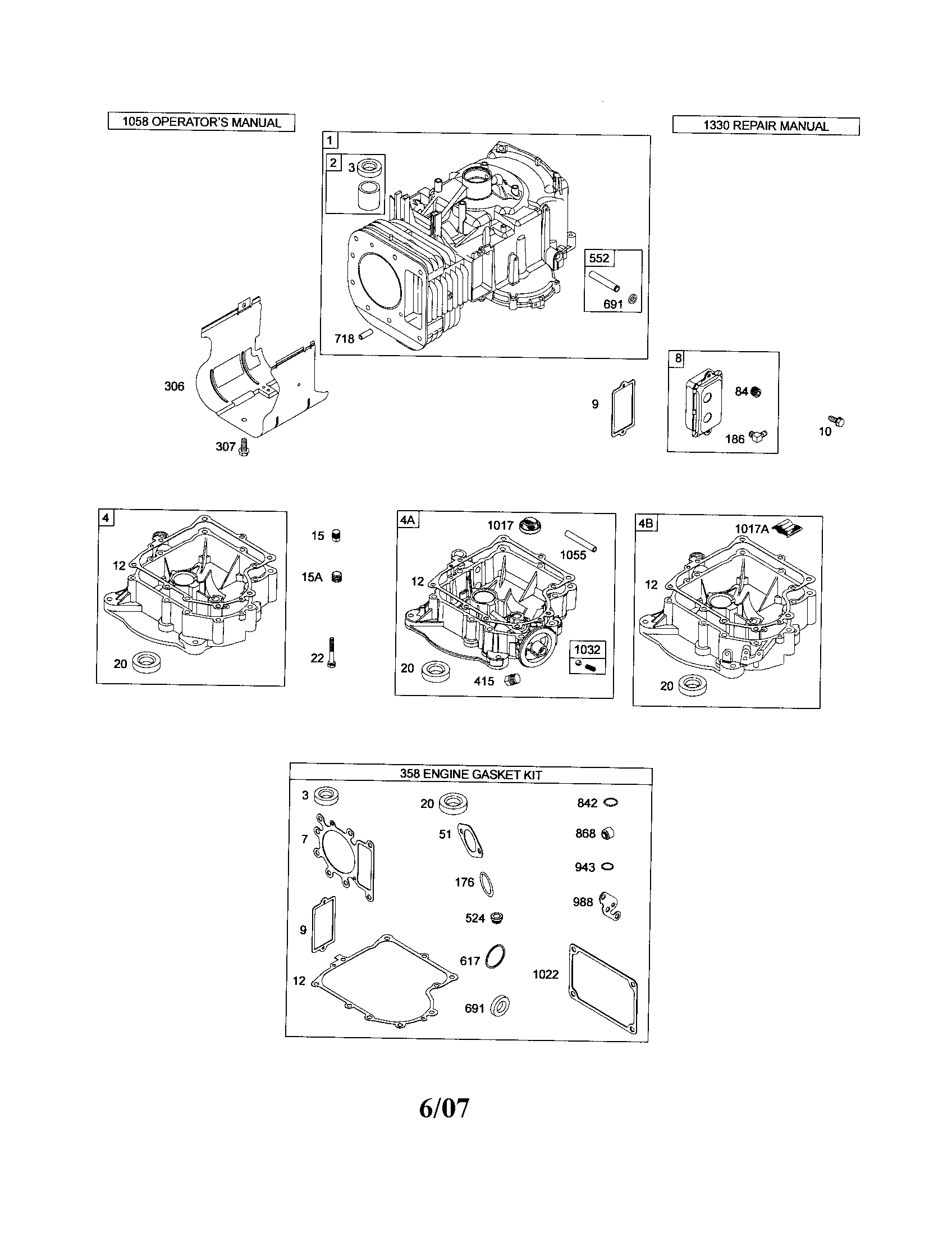 Cylinder/sump/gasket kit