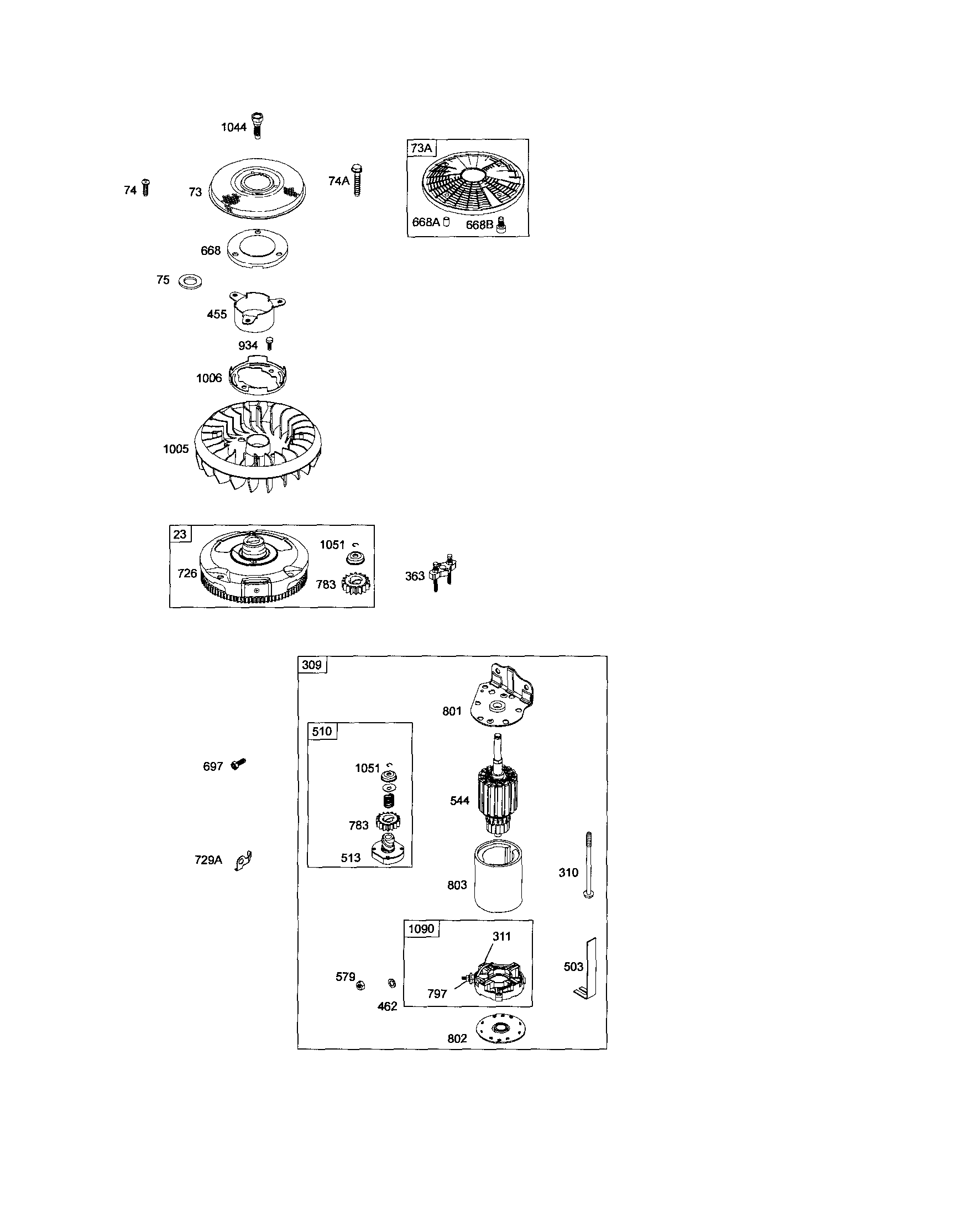 Motor-starter/flywheel