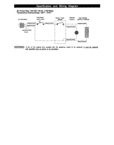 Specification/wiring diagram
