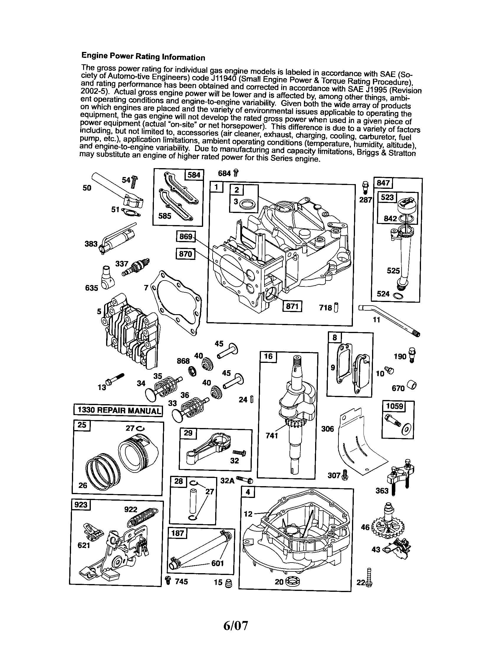 Cylinder/crankshaft/sump
